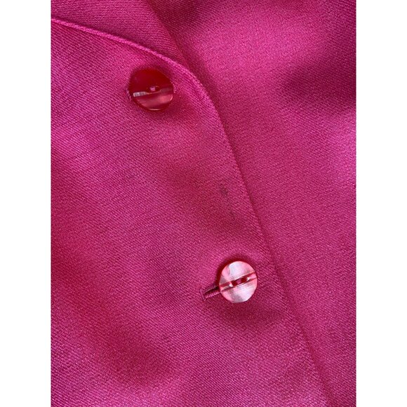 Le Suit Pink Suit Set 12 Pleated Hem Jacket Floral Scarf Elegant Career READ - Picture 4 of 14